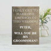 Invitation Votre service en tant que demande de Groomsman (Debout devant)