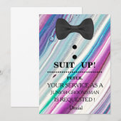 Invitation Votre service en tant que demande de Groomsman (Devant / Derrière)