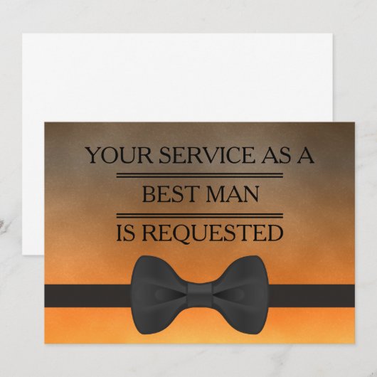 Invitation Votre service en tant que demande Groomsman Best M (Devant / Derrière)