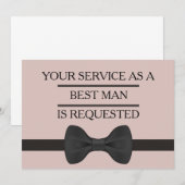 Invitation Votre service en tant que Groomsman Best Man Reque (Devant / Derrière)