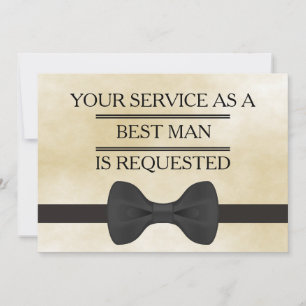 Invitation Votre service en tant que Groomsman Best Man Reque