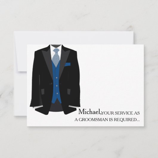 Invitation Votre Service En Tant Que Groomsman Requis Personn (Devant)