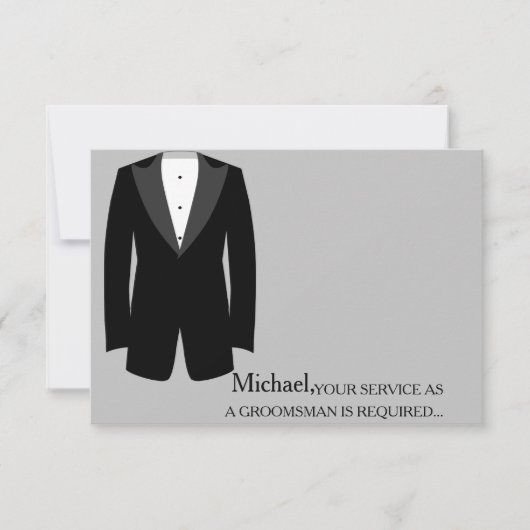 Invitation Votre Service En Tant Que Groomsman Requis Personn (Devant)