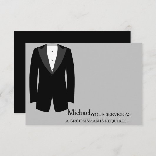 Invitation Votre Service En Tant Que Groomsman Requis Personn (Devant / Derrière)
