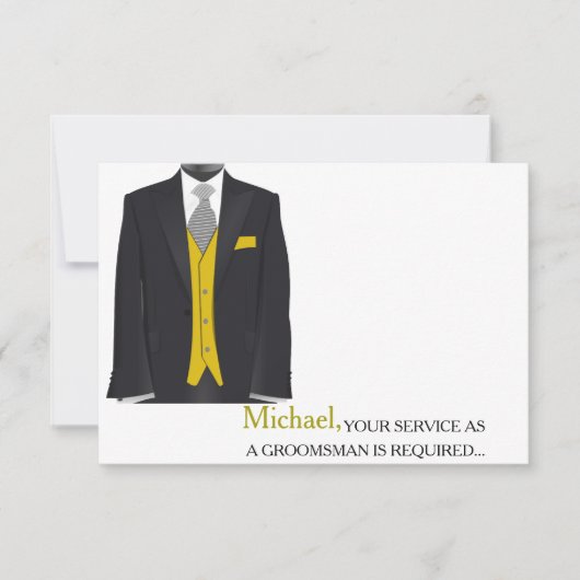 Invitation Votre Service En Tant Que Groomsman Requis Personn (Devant)