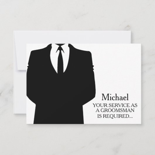 Invitation Votre Service En Tant Que Groomsman Requis Personn (Devant)
