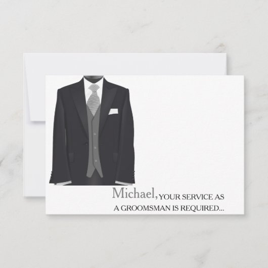 Invitation Votre Service En Tant Que Groomsman Requis Personn (Devant)