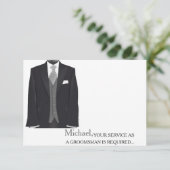 Invitation Votre Service En Tant Que Groomsman Requis Personn (Debout devant)