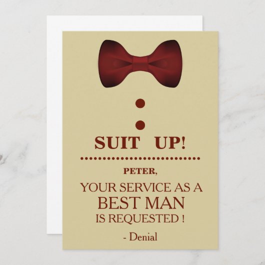 Invitation Votre service en tant qu'homme (Devant / Derrière)