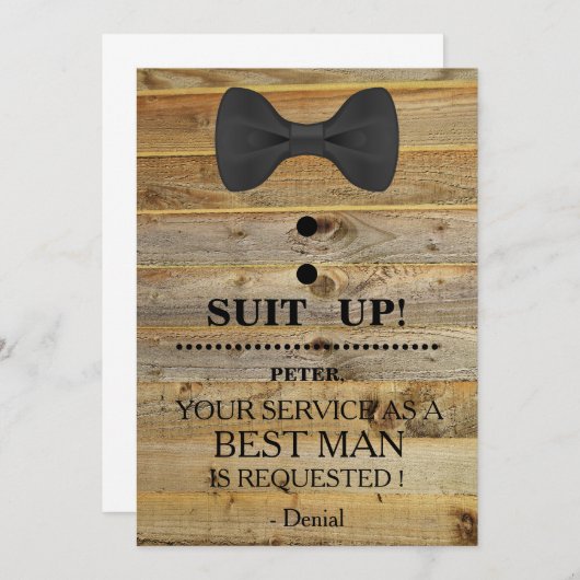 Invitation Votre service en tant qu'homme (Devant / Derrière)