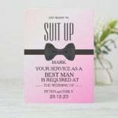 Invitation Votre service en tant qu'invitation Best Man (Debout devant)
