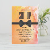 Invitation Votre service en tant qu'invitation Best Man (Debout devant)