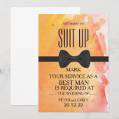 Invitation Votre service en tant qu'invitation Best Man (Devant / Derrière)