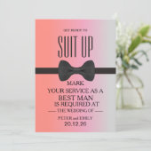 Invitation Votre service en tant qu'invitation Best Man (Debout devant)