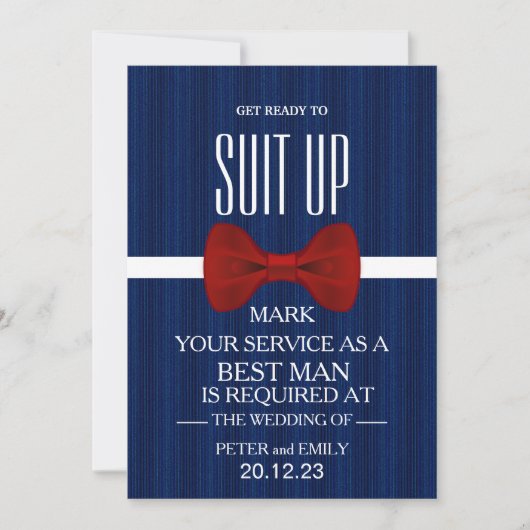 Invitation Votre service en tant qu'invitation Best Man (Devant)