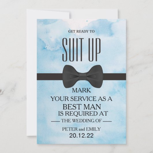 Invitation Votre service en tant qu'invitation Best Man (Devant)
