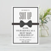 Invitation Votre service en tant qu'invitation Best Man (Debout devant)
