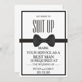 Invitation Votre service en tant qu'invitation Best Man (Devant / Derrière)