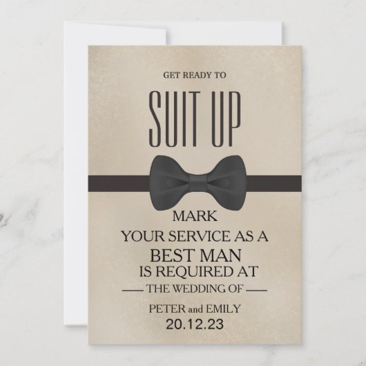 Invitation Votre service en tant qu'invitation Best Man (Devant)