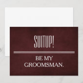 Invitation Votre service en tant qu'invitation de Groomsman (Devant / Derrière)