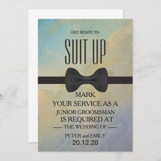 Invitation Votre service en tant qu'invitation de Groomsman (Devant / Derrière)