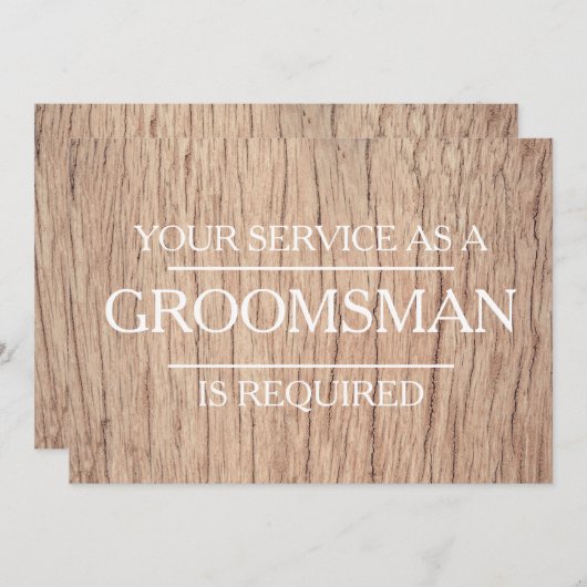 Invitation Votre service est demandé comme Groomsman (Devant / Derrière)