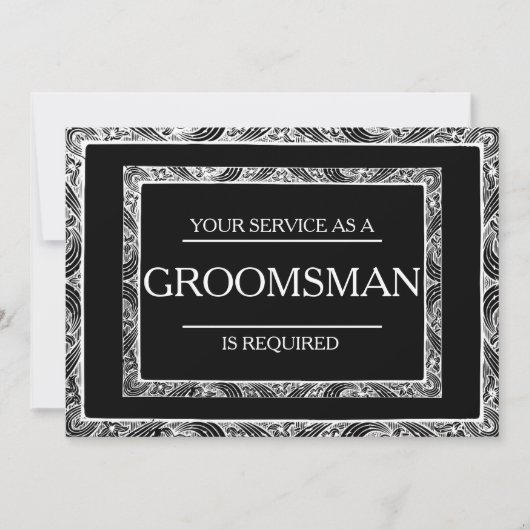 Invitation Votre service est demandé comme Groomsman (Devant)