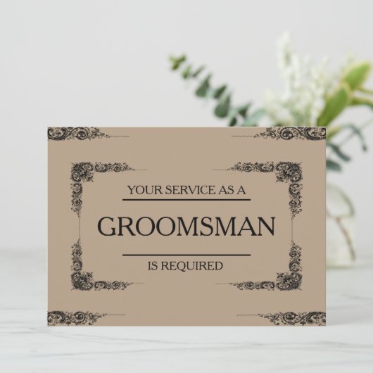 Invitation Votre service est demandé comme Groomsman (Debout devant)