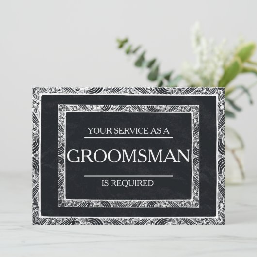 Invitation Votre service est demandé comme Groomsman (Debout devant)