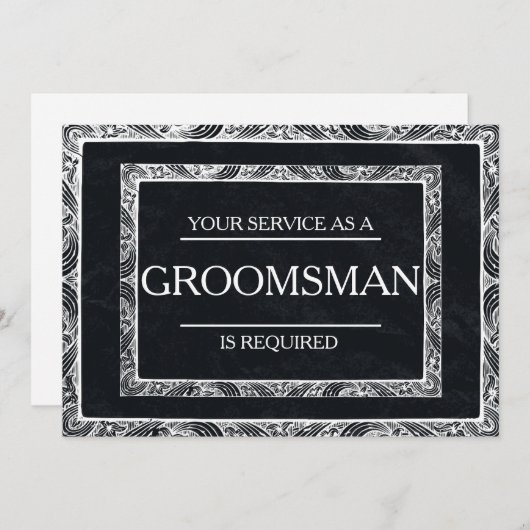 Invitation Votre service est demandé comme Groomsman (Devant / Derrière)