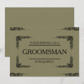 Invitation Votre service est demandé comme Groomsman (Devant / Derrière)