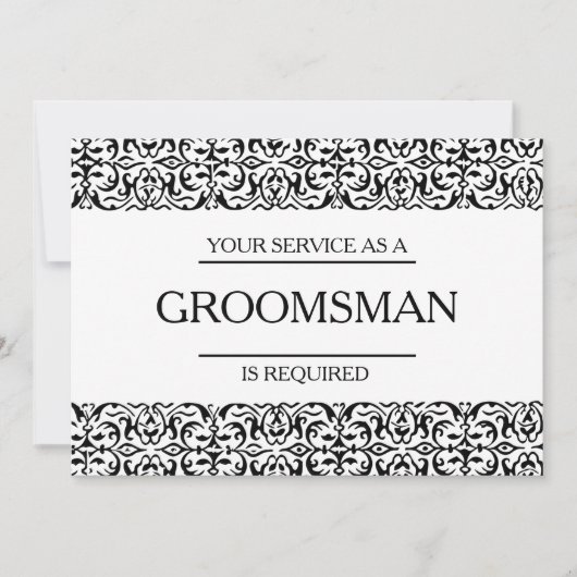 Invitation Votre service est demandé comme Groomsman (Devant)