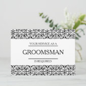 Invitation Votre service est demandé comme Groomsman (Debout devant)