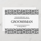 Invitation Votre service est demandé comme Groomsman (Devant / Derrière)