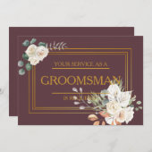 Invitation Votre service est demandé comme Groomsman (Devant / Derrière)