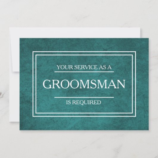 Invitation Votre service est demandé comme Groomsman (Devant)