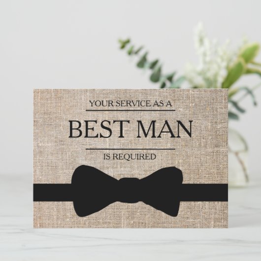 Invitation Votre service est demandé comme meilleur Groomsman (Debout devant)