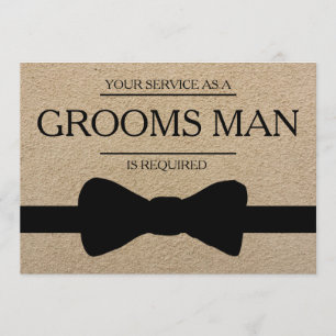 Invitation Votre service est demandé comme meilleur Groomsman