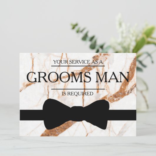 Invitation Votre service est demandé en tant que Bestman Marb (Debout devant)