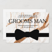 Invitation Votre service est demandé en tant que Bestman Marb (Devant / Derrière)