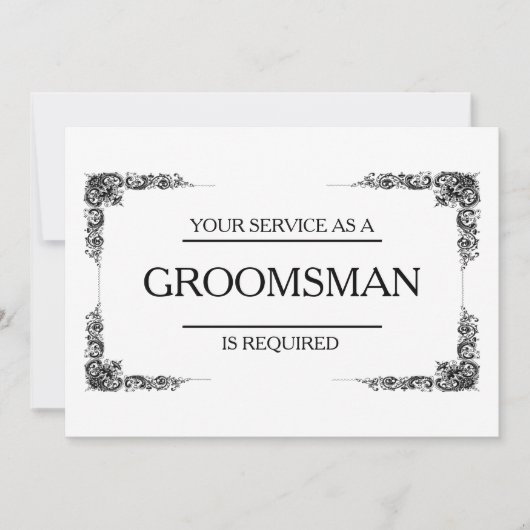 Invitation Votre service est demandé en tant que Groomsman (Devant)