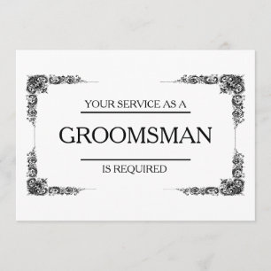 Invitation Votre service est demandé en tant que Groomsman