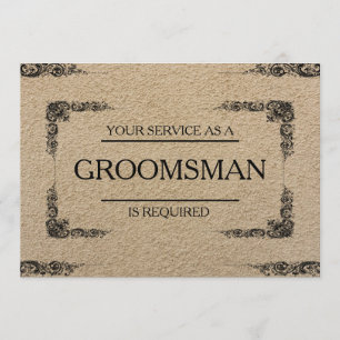 Invitation Votre service est demandé en tant que Groomsman
