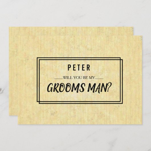 Invitation Votre service est demandé en tant que meilleur Gro (Devant / Derrière)