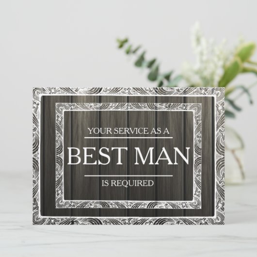 Invitation Votre service est demandé en tant que meilleur hom (Debout devant)