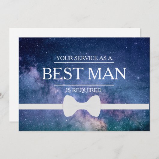 Invitation Votre service est demandé en tant que meilleur hom (Devant / Derrière)