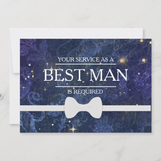 Invitation Votre service est demandé en tant que meilleur hom (Devant)