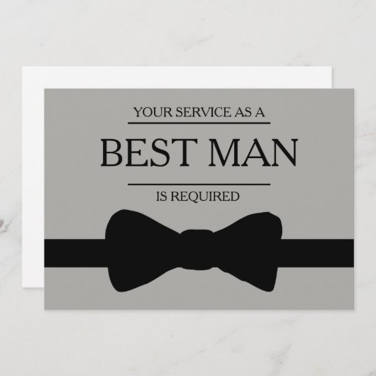 Invitation Votre service est demandé en tant que meilleur hom (Devant / Derrière)