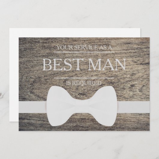 Invitation Votre service est demandé en tant que meilleur hom (Devant / Derrière)