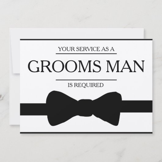 Invitation Votre service est demandé en tant que meilleur hom (Devant)